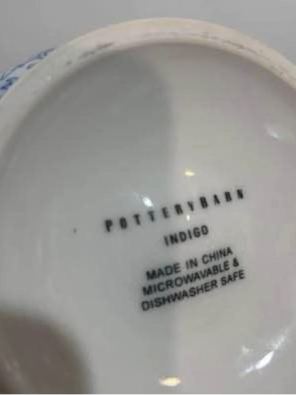 Pottery Barn Indigo Pedestal Bowls Blue White Set of 2